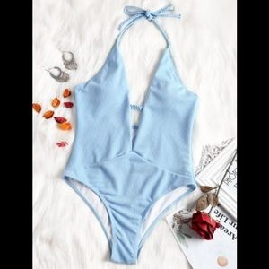 NWT LIGHT BLUE ONE PIECE BATHING SUIT